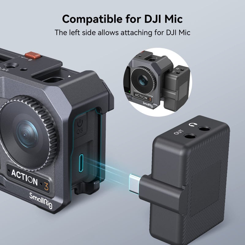 SMALLRIG Action 3 Action 4 Camera Cage for DJI  Protective Cage Compatible for DJI Mic  Protective Frame for DJI Osmo Action 3 Action 4-4119B - Image 4